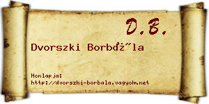 Dvorszki Borbála névjegykártya