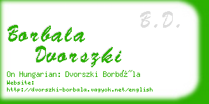 borbala dvorszki business card